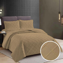 Ralex Pucioasa Cuvertura pat 2 persoane matlasata reversibila 230x250 cm + 2 fete perna 50x70 cm bej (RPU-76603)