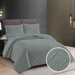 Ralex Pucioasa Cuvertura pat 2 persoane matlasata reversibila 230x250 cm + 2 fete perna 50x70 cm warm gray (RPU-83798)