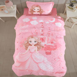 Clasy Cuvertura pat o persoana matlasata reversibila 180x240 cm + 1 fata perna 50x70 cm model pentru copii - SWEET PRINCESS (RPU-96540)
