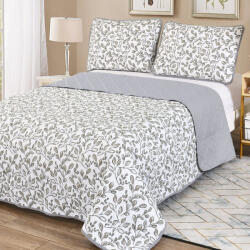 Ralex Pucioasa Cuvertura pat 2 persoane matlasata reversibila 230x250 cm + 2 fete perna 50x70 cm model floral-CVI19 (RPU-72911)