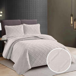 Ralex Pucioasa Cuvertura pat 2 persoane matlasata reversibila 230x250 cm + 2 fete perna 50x70 cm champain (RPU-83804)