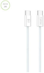 T-PHOX CC15 Series USB-C/USB-C kábel 60W 3A 2 m fehér (156440)