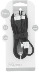 SETTY USB USB-C kábel 1, 2 m 2A KNA-C-1.221 fekete (154712)