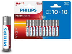 Philips AAA LR03 elem bliszter 10+10 darab (LR03P20BP/10)