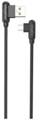 MX CABLE MX Corner Angular mikro USB kábel 2.4A 1 m gyorstöltés fekete (159474)