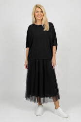 Pierino Bluza ampla oversize cu design asimetric din bumbac, neagra Talie unica
