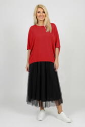Pierino Bluza ampla oversize cu design asimetric din bumbac, rosie Talie unica