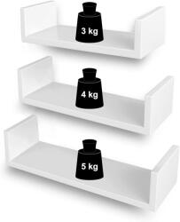 SONGMICS 3x Polc fehér Mdf Songmics 30 x 10 cm (AT12)