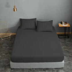Le Blanc Cearșaf Dublu cu Elastic 150x200+22cm. Cotton Line 7002188-48F Gri (7002188-48F)
