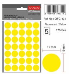 Tanex Etichete autoadezive rotunde D19 mm 175 buc/set, TANEX (TX-OFC-131)