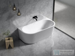 AREZZO design WARNO 170x80 cm-es falhoz tolható térkád fehér leeresztővel, fényes fehér AR-WARNO70 (AR-WARNO70)