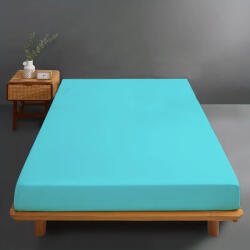 Ralex Pucioasa Husa de pat jersey albastru deschis din bumbac 100% cu elastic (RPU-75153)