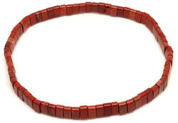 R. M. ékszer Vörös jáspis téglalap szemes karkötő 5x3mm (060606)