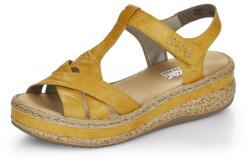 RIEKER Sandale dama casual, piele ecologica, V0919-68, galben
