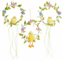 Decorer Set 3 coronite decorate cu Puisori si flori 16x43 cm (A09.03.82)