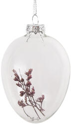 Clayre & Eef Set 6 oua decorative Paste sticla transparenta flori 7x10 cm (6GL4461deco)