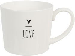 Clayre & Eef Set 2 cani ceramica alba neagra Love 12x8x7 cm, 275 ml (6CEMU0147deco)