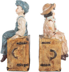 Clayre & Eef Set 2 suporturi carti polirasina multicolora Copilasi (2) 19x10x22 cm (6PR5556deco)