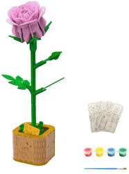  Puzzle 3D, din lemn, Tandafir roz, 121 piese (dg_70)
