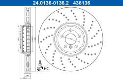 ATE Disc frana ATE 24.0136-0136.2 (24.0136-0136.2) - automobilus