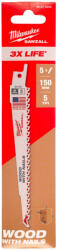 Milwaukee Szablyafűrészlapok THIN KERF 150/4, 2 mm Bimetál, Co 5 db (48005035) (48475035) (48475035)
