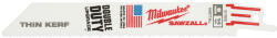 Milwaukee Szablyafűrészlapok THIN KERF 150/1, 8 mm Bimetál, Co 5 db (48005182) (48475182) (48475182)