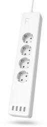 Hama Смарт разклонител Wi-Fi 2.4Ghz, 4 гнезда, 4xUSB, 1.7 m, бял (HAMA-176628) - stokatastoki