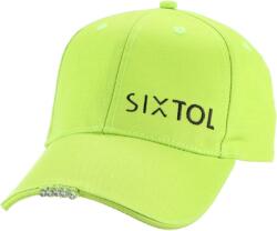SIXTOL B-CAP baseballsapka LED világítással, 25 lm, tölthető, USB, univerzális méret, fluoreszkáló zöld (SX5036)