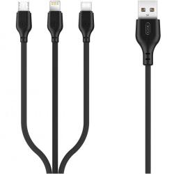 XO Cablu Incarcare USB-A - Lightning / microUSB / USB-C XO Design NB103 3in1, 10W, 1m, Negru