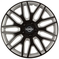 Versaco Capace De Roți Auto Versaco Dakar Negru Argintiu Șuruburi Negre 16" Siglă 3D Metalică Nissan 4 Bucăți (282817)