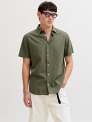 JACK & JONES Cămașă Din In Cu Mâneci Scurte Regular Fit Olive 12288590 (12288590)