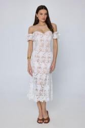 Mind Matter Johana Rochie Midi Pentru Nuntă Botez Cu Dantelă Albă MML25-01-07-027-WHITE (MML25-01-07-027-WHITE)