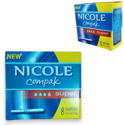  Nicole Compak Super Applikátoros Tampon - Kompakt védelem az aktív napokra (8 db)