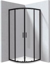 Deante Funkia Evo negyedköríves zuhanykabin zuhanytálcával 90x90 cm, matt fekete KYPPN099P (KYPPN099P)