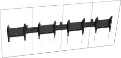 Vision Vision - Befestigungskit (Wandmontage, Schienenmontagesockel) - robust - fur 4 LCD-Anzeigen - Hochformat - Stahl, Aluminium - Schwarz - Bildschirmgrosse: 127-140 cm (50"-55") (VFM-MNU/P4X55)