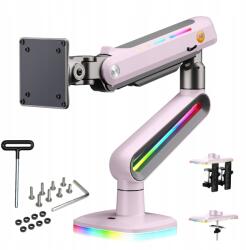 BLOW F6-XJ Sakura Pink Podświetlenie RGB Gamingowy mocny uchwyt biurkowy do dużych monitorów 32-60 cali (F6-XJ)
