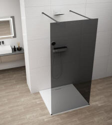POLYSAN ESCA szabadon álló Walk-in zuhanyfal sötétített üveggel 1100x2100 mm, matt fekete ES1211-06 (ES1211-06)