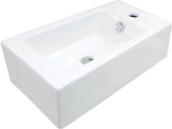 Deante Square kerámia kézmosó 50x25 cm csaplyukkal, jobbos/fehér CGS_6U2R (CGS_6U2R)