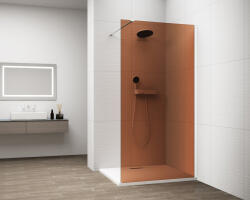 POLYSAN ESCA Walk-in zuhanyfal barna üveggel 900x2100 mm, matt fehér ES1590-03 (ES1590-03)