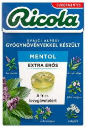 Ricola Extra Erős Mentol Gyógynövényes Cukorka 40 Gr - doktorpatika