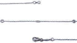 Ékszershop Köves betétes anker fehérarany nyaklánc (LM-2F) - ekszershop - 206 720 Ft