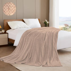 Ralex Pucioasa Patura cocolino bej cu aspect tricotat 200x230 cm (RPU-91230) Patura