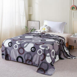 Ralex Pucioasa Patura cocolino gri cu cercuri moderne 200x230 cm (RPU-90482) Patura