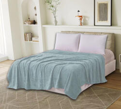 Ralex Pucioasa Patura cocolino albastru deschis cu fluturi in relief 200x230 cm (RPU-89422) Patura