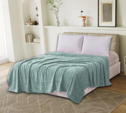 Ralex Pucioasa Patura cocolino verde salvie cu fluturi in relief 200x230 cm (RPU-89424) Patura