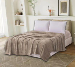 Ralex Pucioasa Patura cocolino bej taupe cu fluturi in relief 200x230 cm (RPU-89425) Patura