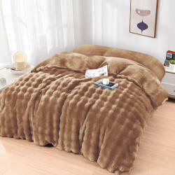 Ralex Pucioasa Patura cocolino maro cu model pufos in relief 200x230 cm (RPU-83353) Patura