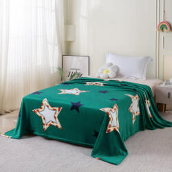 Ralex Pucioasa Patura cocolino verde cu stele decorative 200x230 cm (RPU-90475) Patura