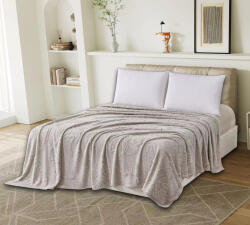 Ralex Pucioasa Patura cocolino gri taupe cu fluturi in relief 200x230 cm (RPU-87356) Patura