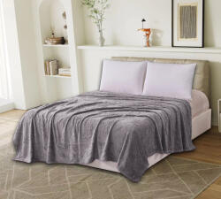Ralex Pucioasa Patura cocolino gri inchis cu fluturi in relief 200x230 cm (RPU-89423) Patura